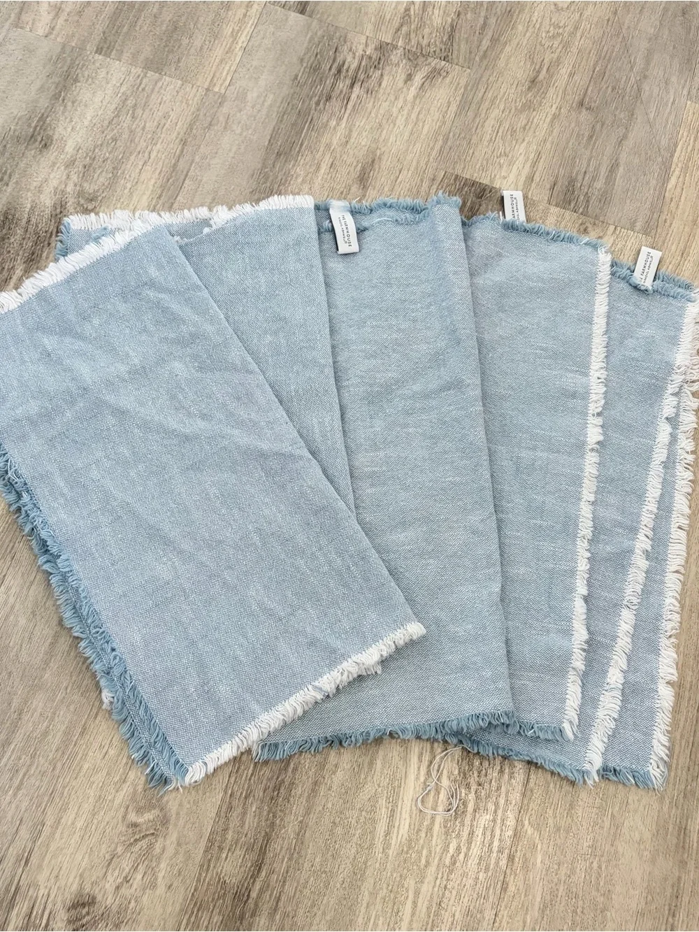 5 RACHEL ASHWELL COTTON NAPKINS THE FARMHOUSE Blue  Denim Cottage